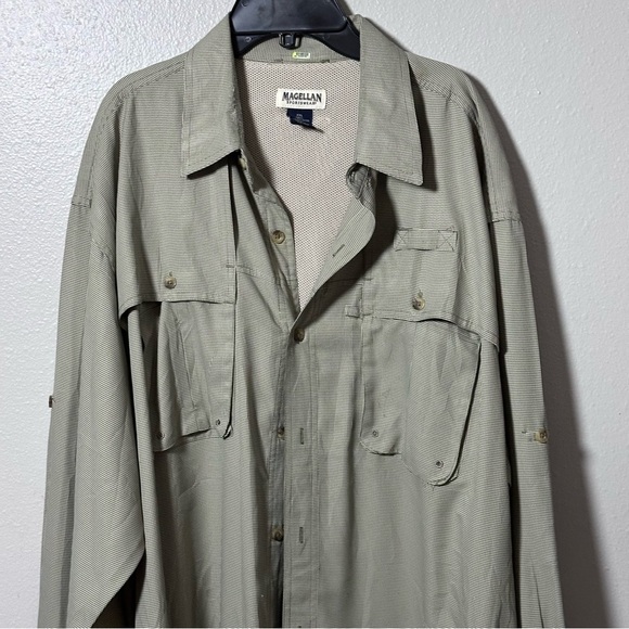Magellan Sportwear Men Aransas Pass Plaid Beige Tan‎ Button Down Shirt size XXL. - Picture 4 of 10